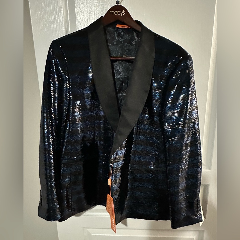 TALLIA Midnight Blue Sequin Blazer